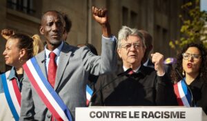 France Unbowed (LFI) leader Jean-Luc Mélenchon and LFI mayor of Saint Denis, Bally Bagayoko