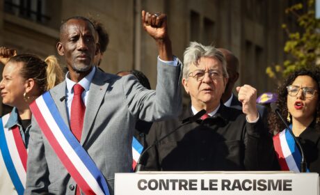 France Unbowed (LFI) leader Jean-Luc Mélenchon and LFI mayor of Saint Denis, Bally Bagayoko